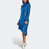 Adidas Originals Blue Version Series Sequin Trim Irregular Hem High Neck Long Sleeve Dress Women Dresses HR3414