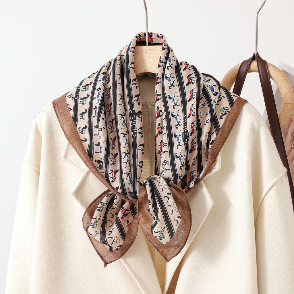 Paisley Patchwork Cotton & Linen Square Scarf for Women - Silk Neck Tie for Shirts, Suits & Waist - Spring/Summer Fashion Accessory