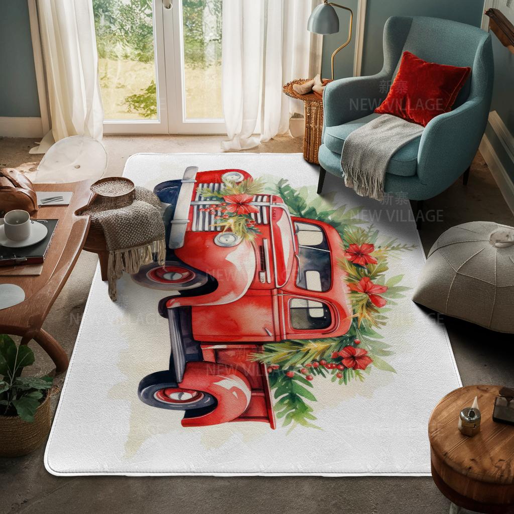 House Entrance Carpet Home Door Mat Living Room Bath Foot Bathroom Non-slip Water Absorption Rugs Bath Merry Christmas Winter