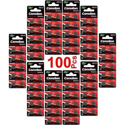 PAKET 100 Adet Düğme Pil Alkalin AG13 LR44-LR1154-1166A-A76-357-303 Saatlerhesap makinelerikameradız lazer işaretleyiciler Cıvasız 555