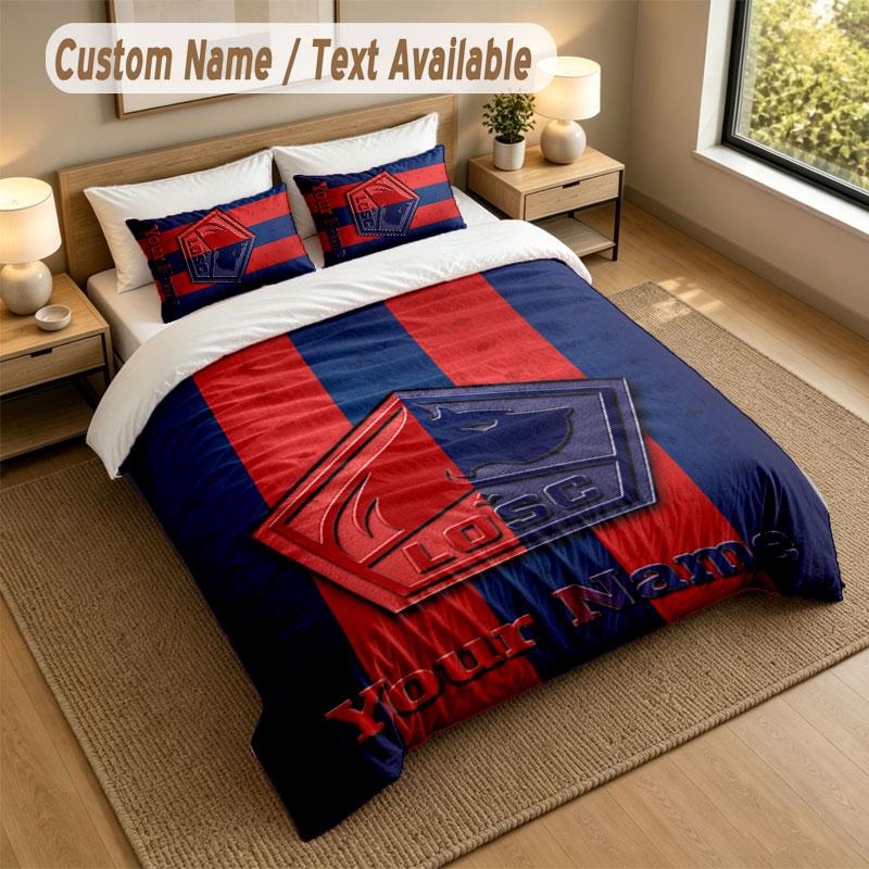 Bedding Set 1 Duvet Cover 2 Pillowcases LOSC Lille Print Soft Bed Linen Bedroom Decor