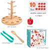 Baby Montessori Digital Apple Tree Education Wooden Toys Children Learn Digital Clip Beads Skills Training Early Education Game