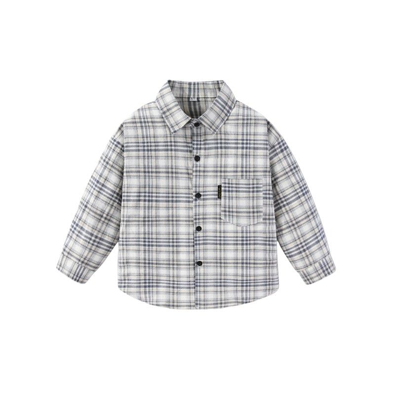Pure Cotton Kids Shirt Gingham Spring and Autumn Boys and Girls Shirt Long Sleeves Children Lapel Cardigan Casual Tops