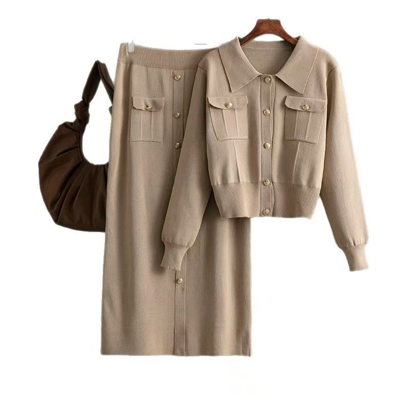 Fashion Wind New Arrival Fashionable Knitted Top and Skirt Two-Piece Suit Knitted Top and Skirt Set