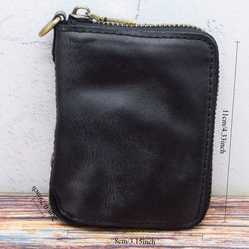 Japanese Men's Retro Short Zipper Wallet Multifunctional Wallet Vertical Wallet