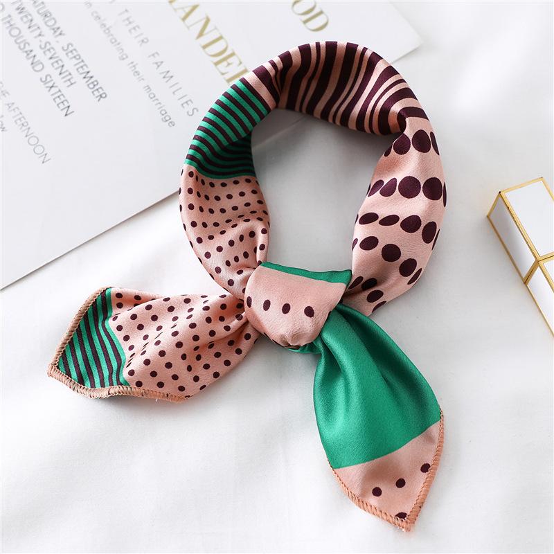 Small Silk Scarf Is Versatile, Small Square Scarf, Female Decorative Collar Scarf, Scarf, Headscarf, Hairband, Wrist Strap 50Cm