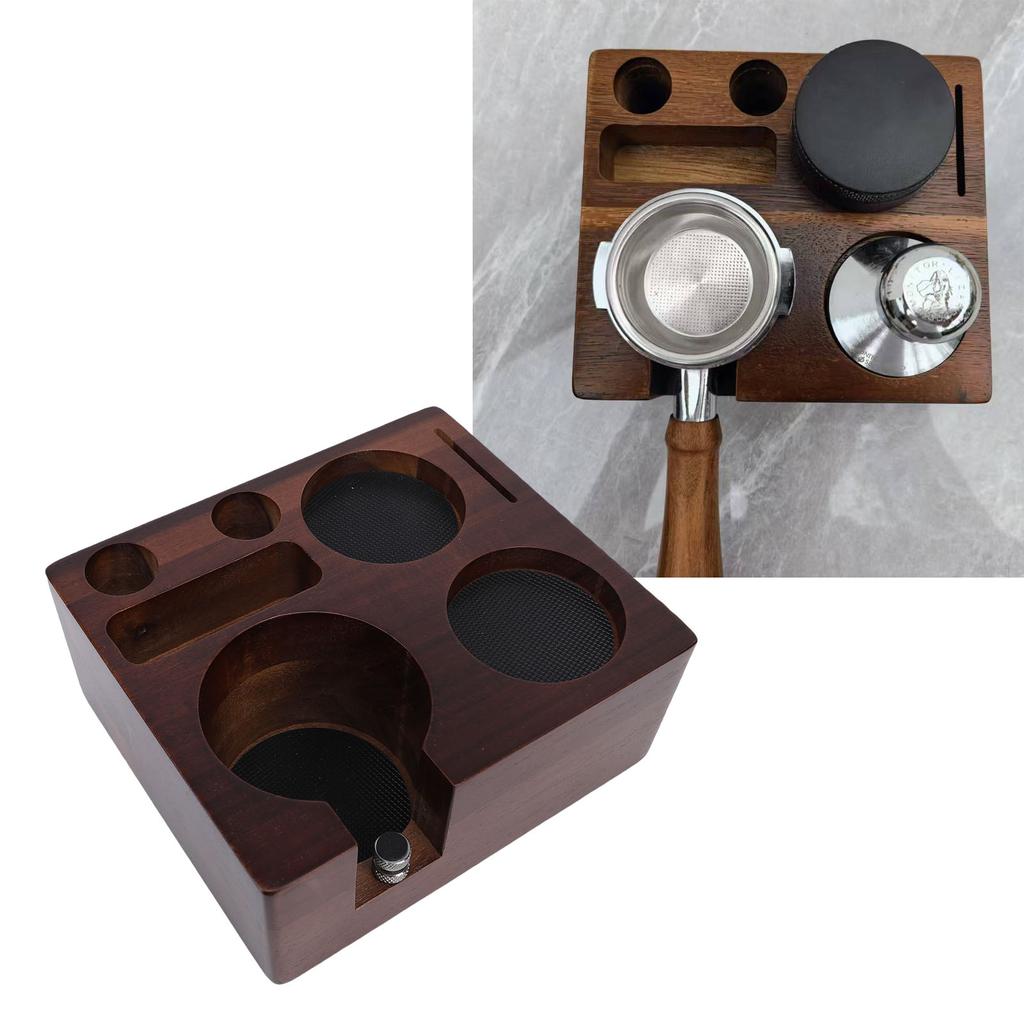 Coffee Tamping Station Portafilter Holder   Wood Coffee Tamper Station Multi Accessory Storage