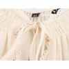 New Summer Women's Fashion Sweet Simple Round Neck Tie-Sleeve Embroidered Shirt Top