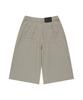 Aejeuyua Pintuck Stitch Bermuda Pants Khaki Beige