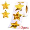 50-500Pcs Holographic Golden Star Stickers For Kids Reward Foil Star Stickers Labels For Wall Crafts Classroom Supplies 1Inch
