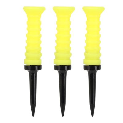 3 szt. 83mm Żółte Elastyczne Tee Golfowe Gumowy Uchwyt na Piłkę do Treningu Golfowego
