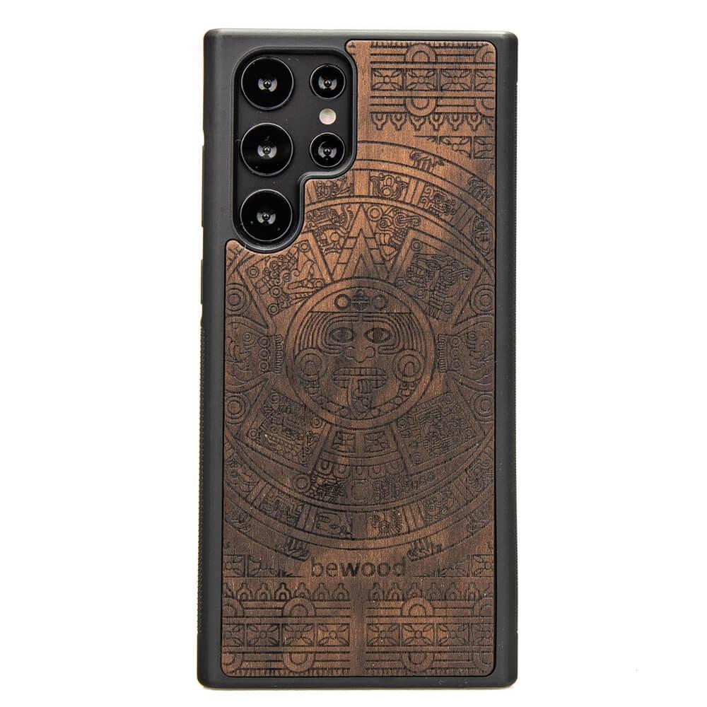 Wooden Case for Samsung Galaxy S22 Ultra Aztec Calendar Ziricote