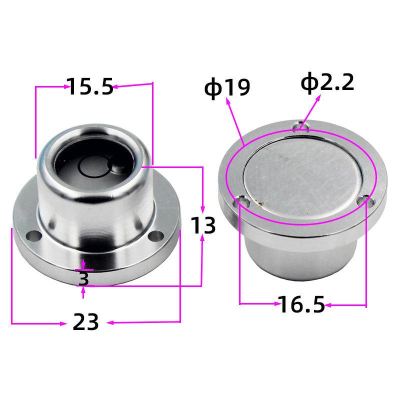 HACCURY Round Metal Spirit Level with Base Mounting Holes