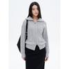 Cable Zip-Up Cardigan Gray