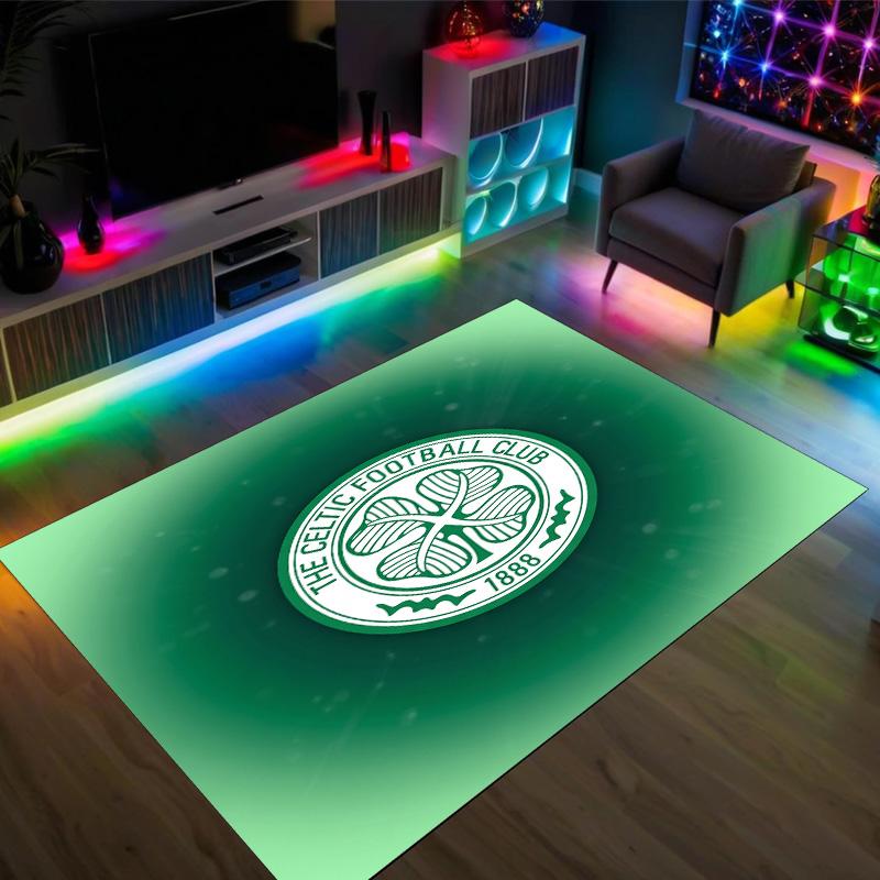 Celtic FC Design Crystal Velvet Carpet Cozy Non?Slip Printed Rug For Bedroom Living Room Entrance