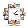 Personalized Wall Clock With Pictures Home Wall Decor Silent Non Ticking Clock With 12 Photos Print Picture Collage CustomM2K7D6