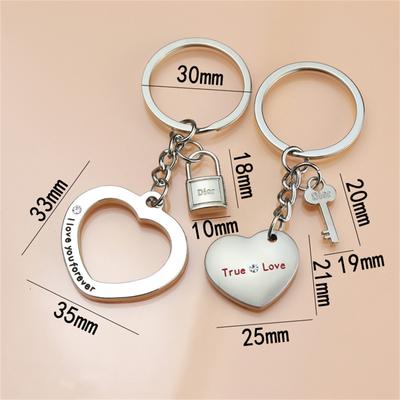 Keychain Valentine's Day Heart To Heart Couple Keychain Pendant