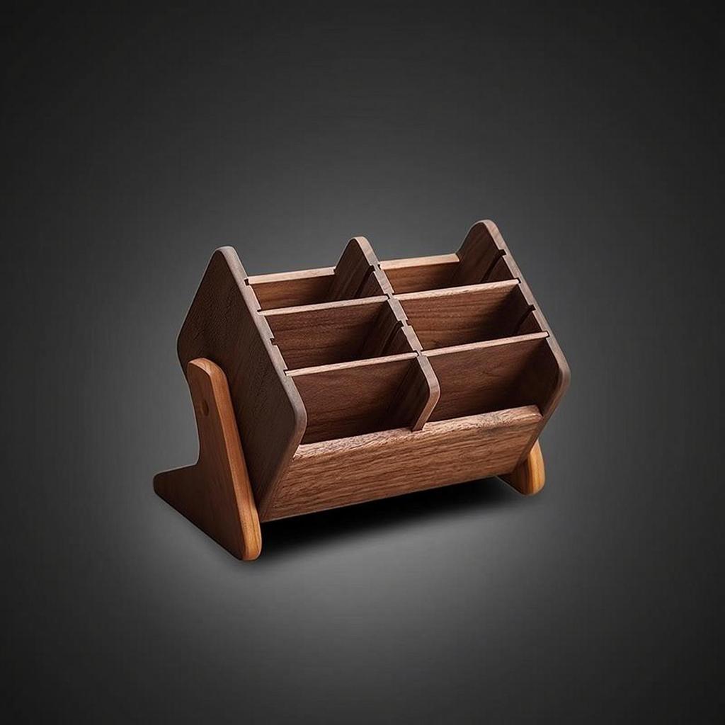 Wooden Cosmetic Storage Box Desktop Makeup Organizer with Compartments Tabletop Vanity