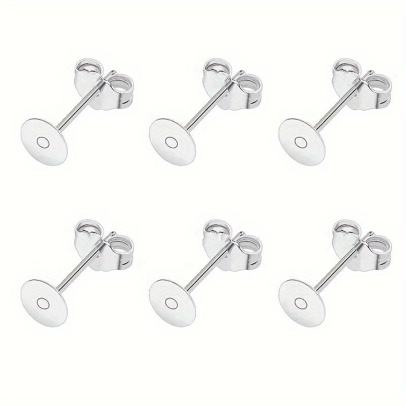 24pcs/Lot  Blank Post 4/5/6/8/10mm Earrings Studs Base Pins With Earring Plug Findings Ear Back For Jewelry Making