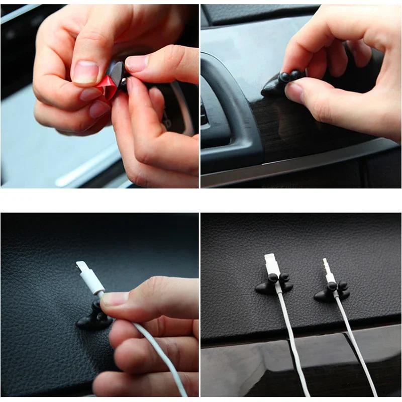 4Pcs  Mini Cable Winder Organizer USB Charging Cable Clips Desk Tidy Organiser Wire Cord Holder Protectors In Home Office Car