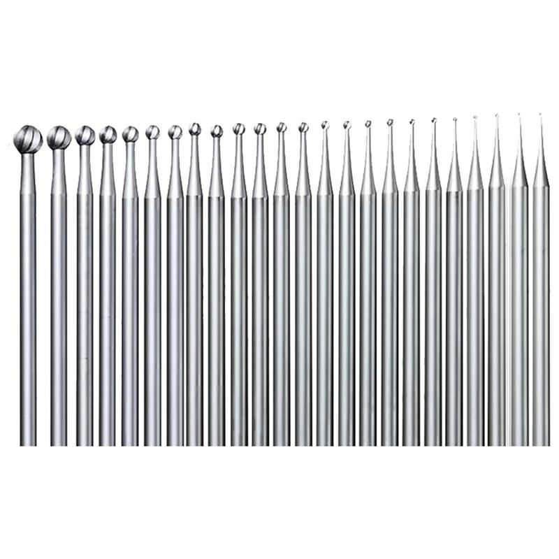 

24 Pcs Round Ball Burr - 3/32 Inch Shank Ball Shape Jewelry Cutting Burs Lapidary Carving/Engraving Tools