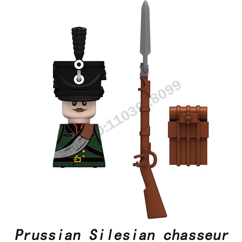 Middle Ages Military Napoleonic Wars Figures Building Block British French Prussia Infantry Knight General Duke Characters Brick