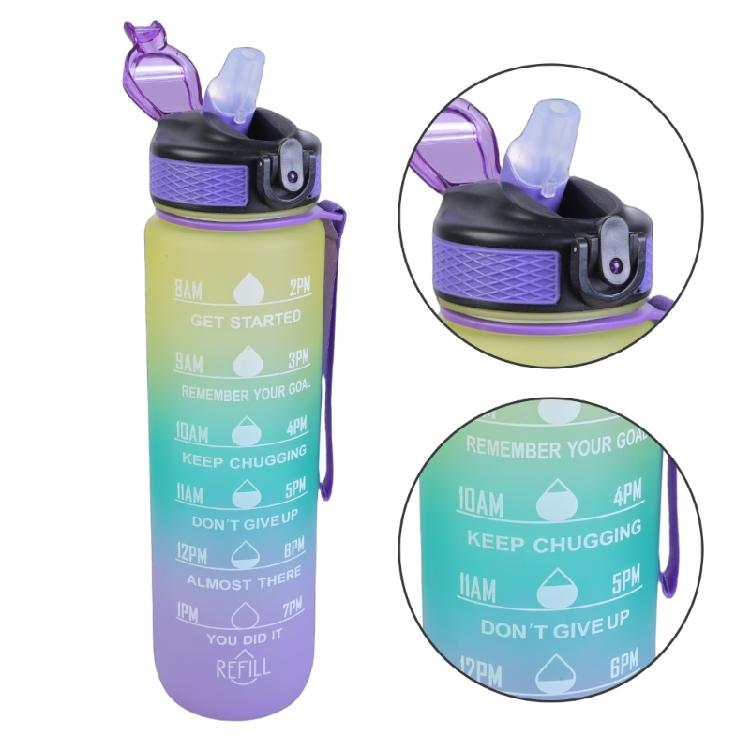 Portable 1L Water Bottles with Motivational Time Markers Drinking Bottles for Staying Hydrated Throughout Day