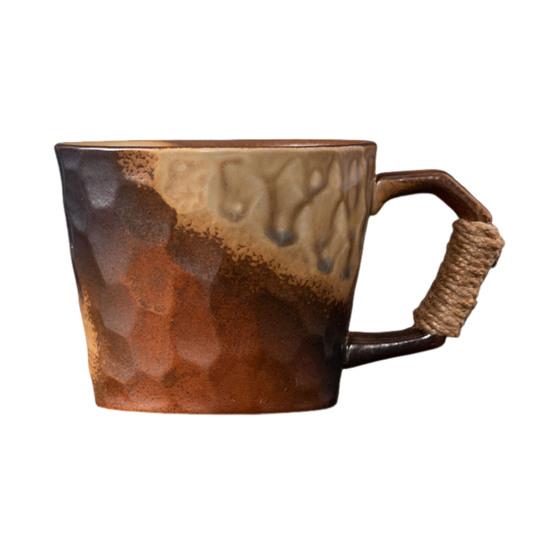 350ml Ceramic Mug Tea Coffee Cup Spiral Hemp Rope Vintage Office Mug Water Cup