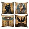 Vikama Ancient Egyptian Totem Pillow Cover Living Room Sofa Bedroom Decor Exotic Style Anti-Mite Machine Washable Lint-Free