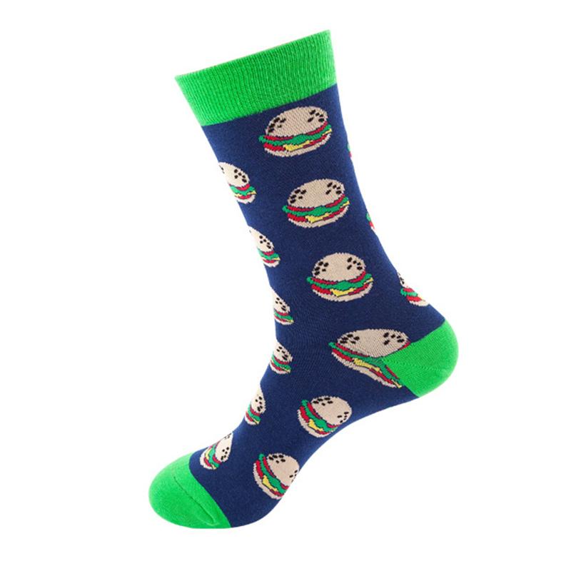 1 Pair Women's Cozy Cotton Crew Socks Sushi Carrot Watermelon Ice Cream Avocado Egg Hamburger Pattern Street Cartoon Funny Socks