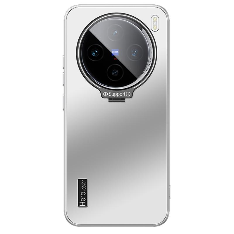 

Для vivo X100 Pro 5G мобильный телефон чехол анти-падение TPU + PC телефон подставка чехол Silver