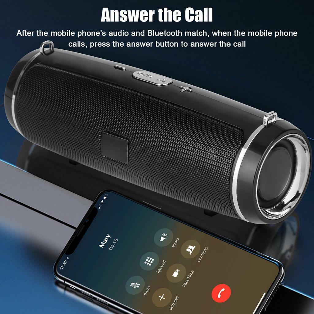 Waterproof Bluetooth 5.0 Speaker Portable Wireless Outdoor Stereo HiFi Speaker with TF Card FM Radio Mp3 Player for Smart Devices