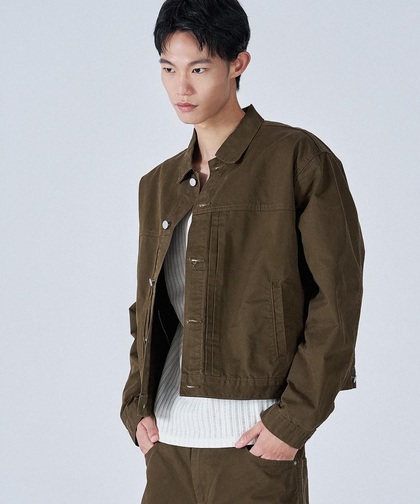 PROJECT3 Compact Twill Pants Jacket Setup Set[Brown]_Set0510