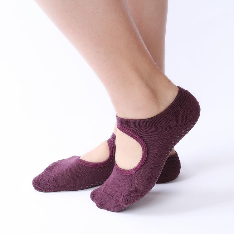 Non-Five-Finger Round Head Halter Yoga Socks Women'S Professional Non-Slip Socks Terry Sports Yoga Supplies And Equipment