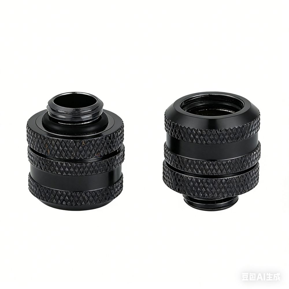2PCS Silver/Black Pass-Through Fittings G1/4 Water Cooling System Compression Fitting PC Cooling