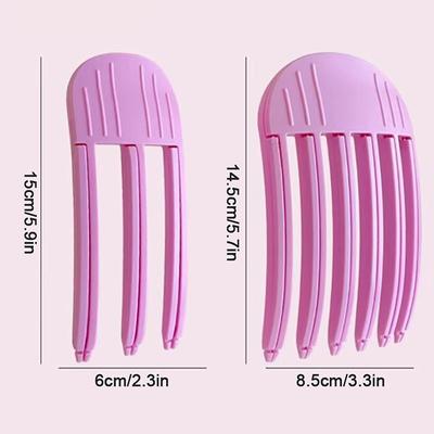 2 Stück Flauschige Haaransatz-Clips Haarwurzel Schädel Oberteil Artefakt Pony Flechter Kamm Nahtlos 3/6 Zähne Haarstyling Kopfschmuck Werkzeuge