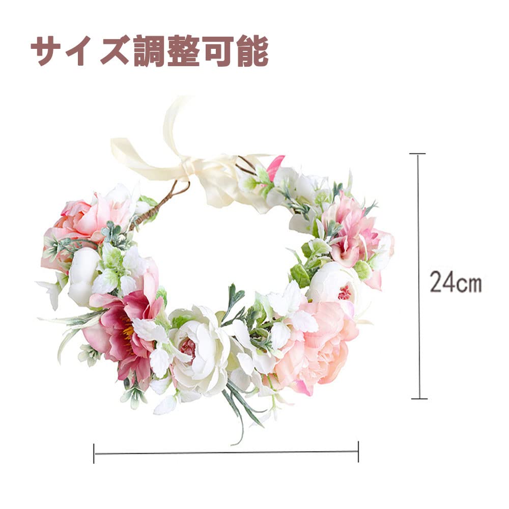 Samcos Blumenkranz Haarschmuck für Hochzeitsfrisur Perfekt für Einzug und Fotografie Schmuckstück, Haarreif, Stirnband, Krone, Mädchen,