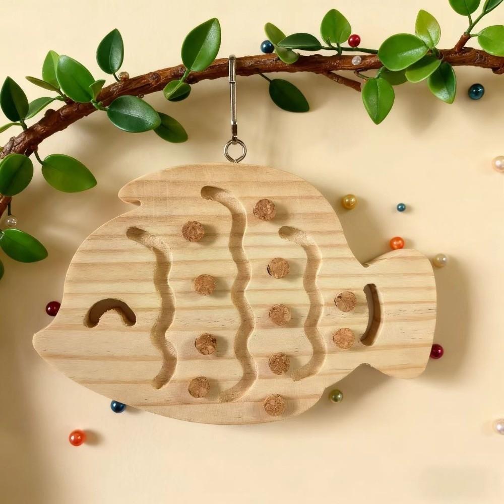 Wooden Parrot Puzzle Wear-Resistant Block Cork Bird Perch Stand Bite Resistant Durable Parrot Cage Molar Bird Activity