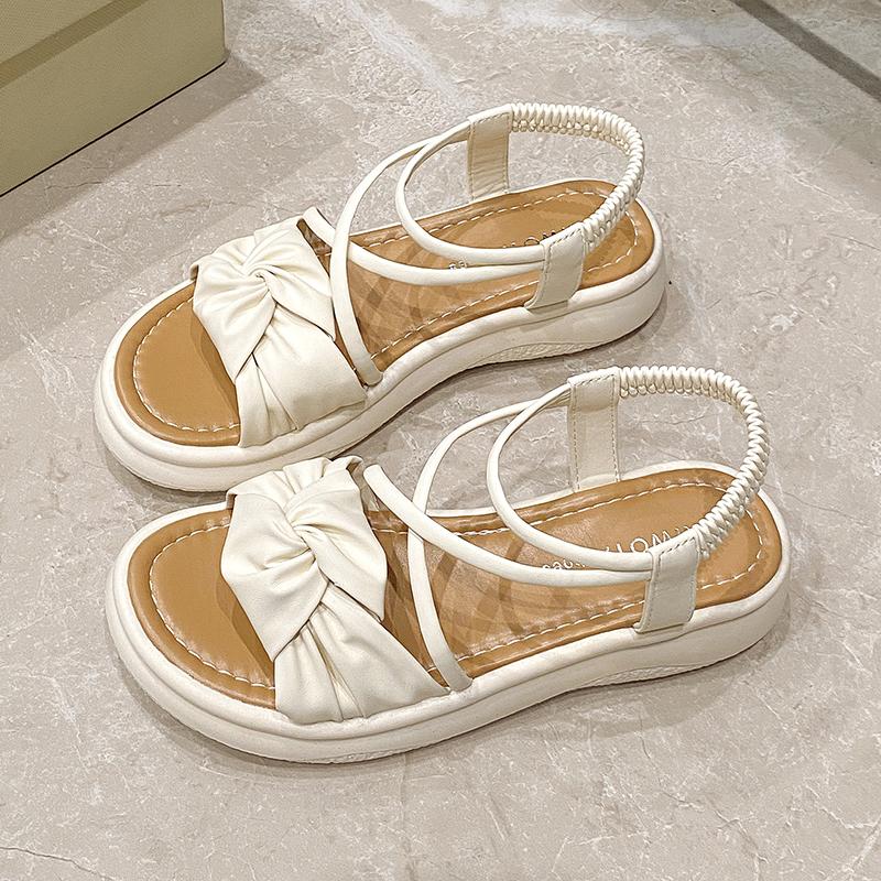 Fashion Women's Summer 2025 Faion Sandals Outdoor Wear Thi Bot Platform Roman Beach Oes Low Cut Slip-On Anti-Slip PU Leather