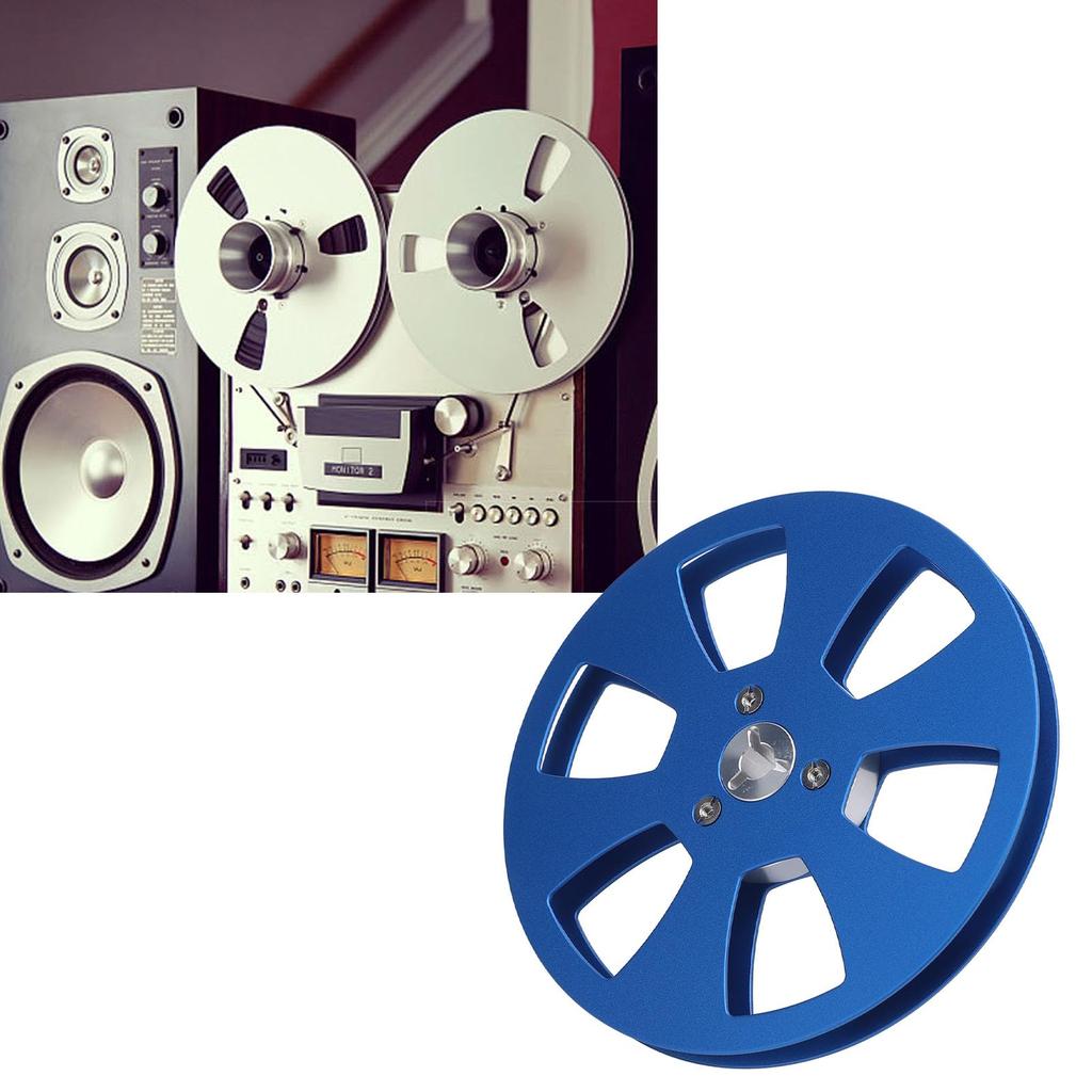 Studer Empty Tape Open Reel Audio Aluminum Alloy Empty Reel with Hub for TEAC 1/4" 5-inch Reel, 6-Hole Take-Up Reel, Take-Up Two-Reel (Blue)