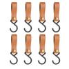 8 Pack PU Leather S Hooks No Drilling Hanging Hooks Leather Straps with Hooks Multifunctional S Hooks Set for Hanging