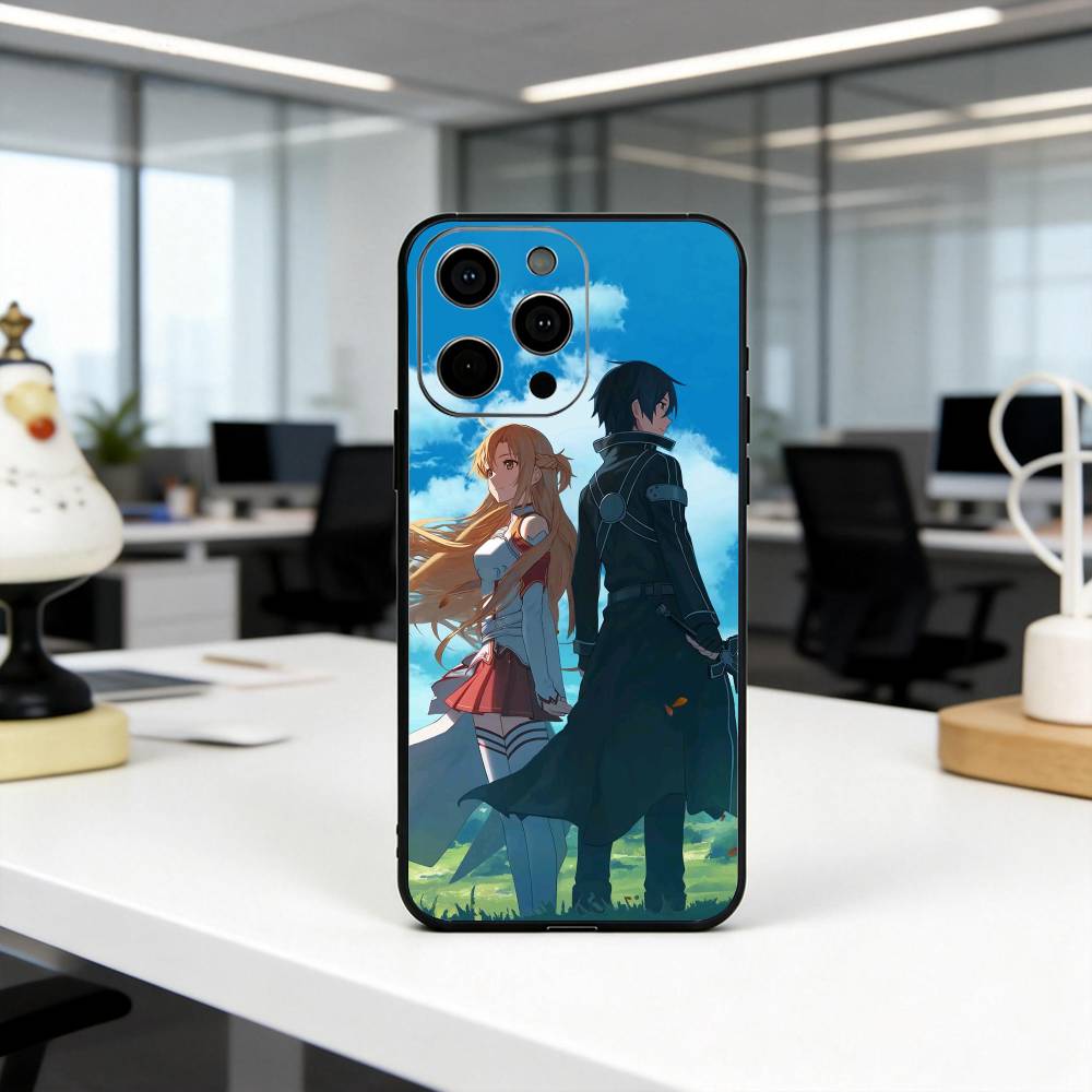 S-Sword Art O-Online-sao ANIME Phone Case For iPhone 17, 16,15,14,13,12,11 Plus,Pro Max, Others Soft Black Cover