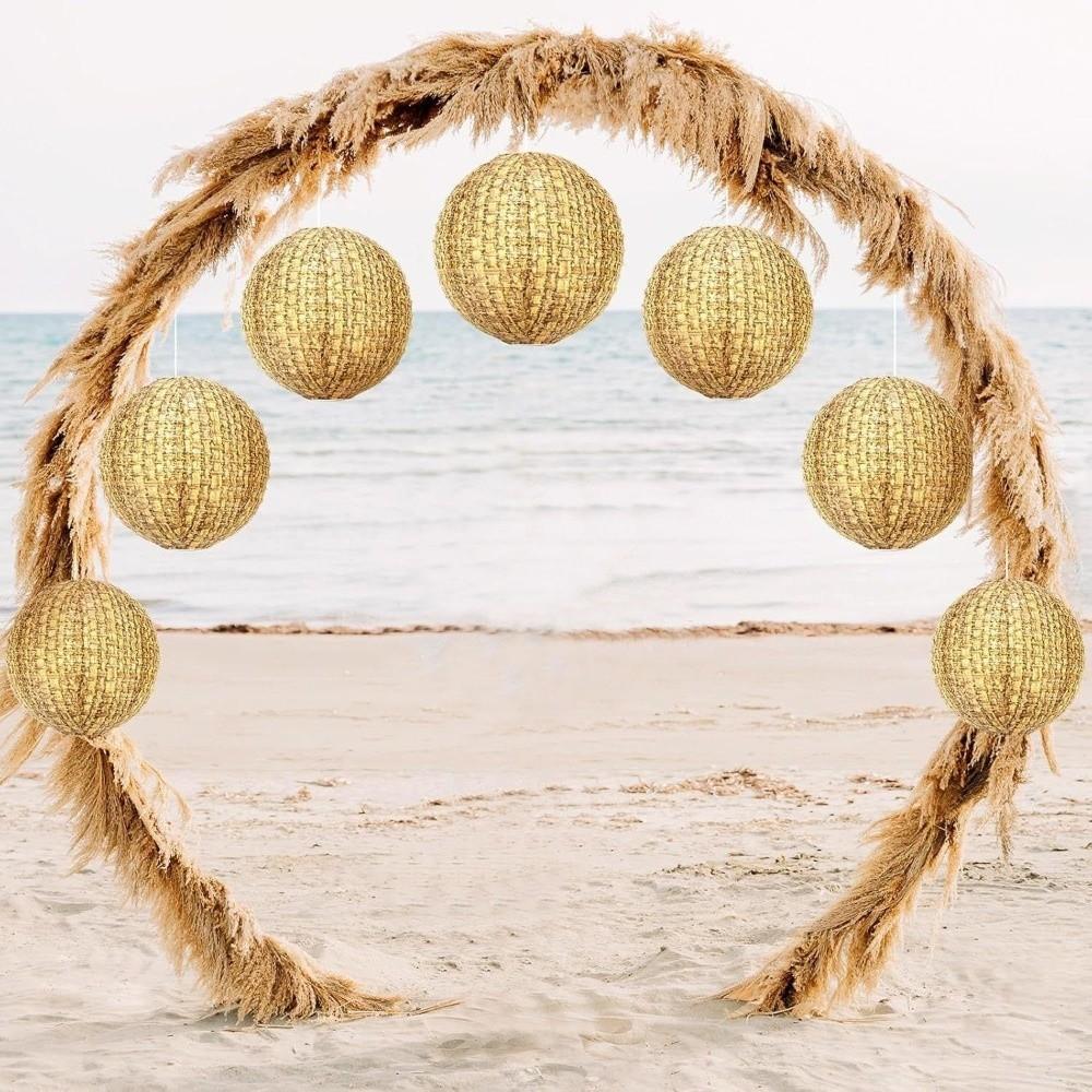 3PCS Paper Material Burlap Paper Lanterns Linen Material Hanging Lanterns Paper Lanterns  Weddings