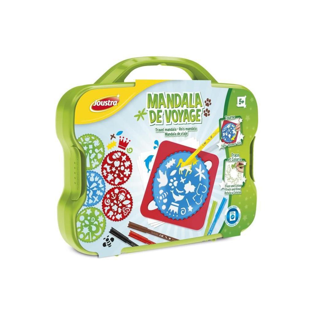 Mallette Mandala De Voyage Joustra - 6 Mandalas Interchangeables + 10 Feutres + Feuilles A5 - Plus De 200 Dessins ! Loisirs Créatifs Enfants Dès 5 Ans