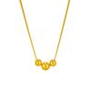 Gold Plated Triple Ball Pendant Necklace, Stainless Steel Double Snake Chain Choker, Waterproof Minimalist Jewelry for Women Gift
