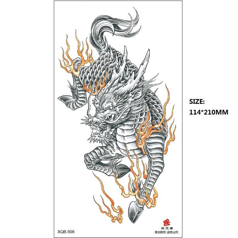 Men'S Auspicious Animal Hand-Painted Color Temporary Waterproof Tattoo Sticker Simulation Tattoo Sticker