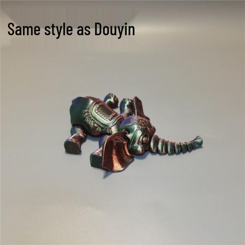 3D Printed Baby Elephant Figurine - Micro Landscape Ornament & Gift Model