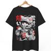 Cyberpunk Ramen Cat T-Shirt, Japanese Anime Graphic Tee, Y2K Techwear