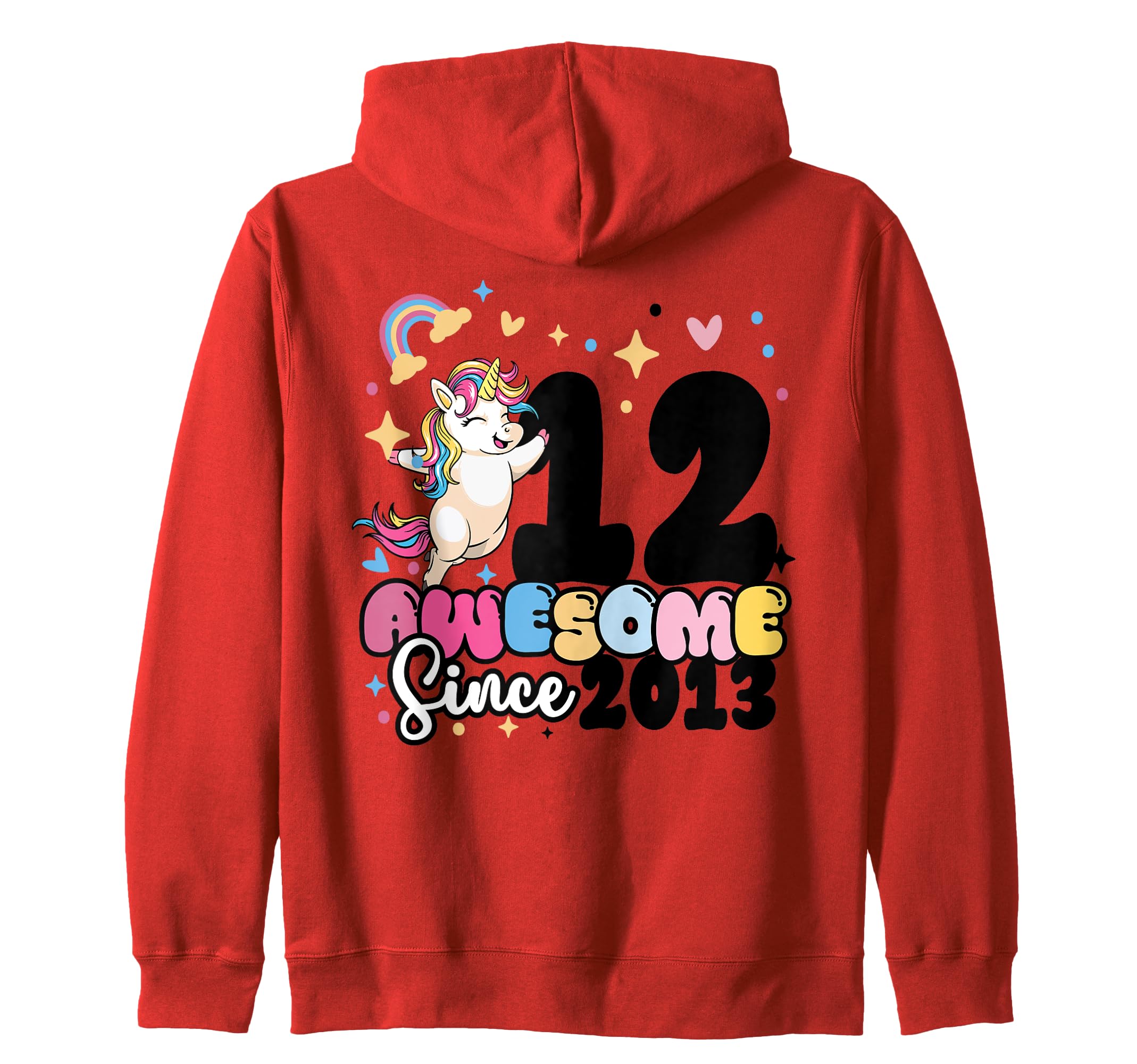 12th Birthday Unicorn Awesome Since 2013 12-Year-Old Kids Zip Hoodie