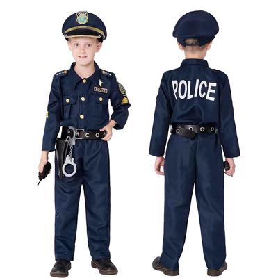Yolrky Police Officer Cosplay Costume for Police Policeman Costume Kids, Halloween, Uniform, (XS)